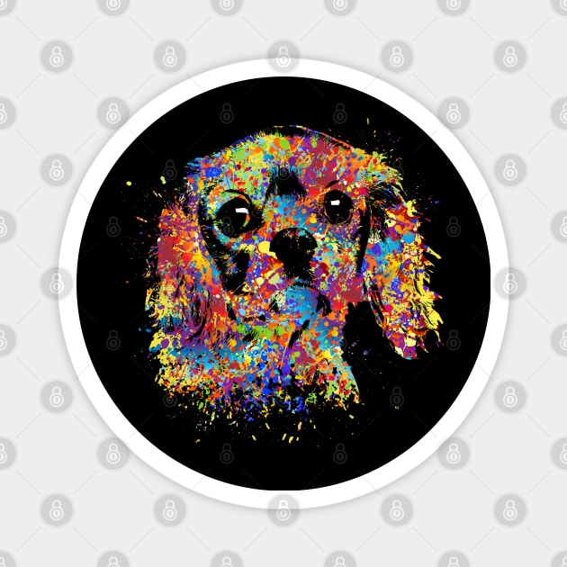 Colorful Cavalier King Charles Spaniel Magnet by Nartissima